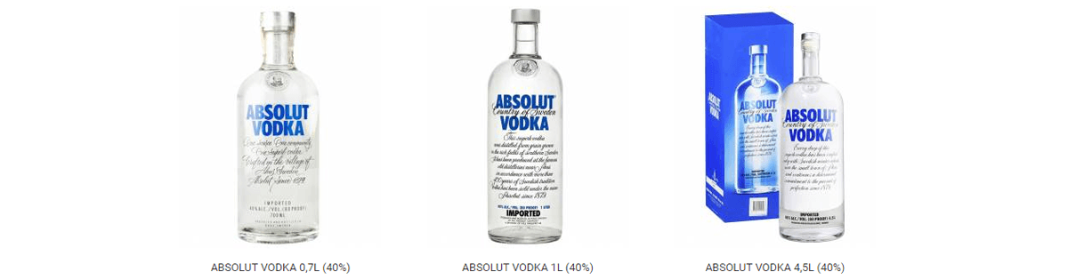 Absolut vodka balenia